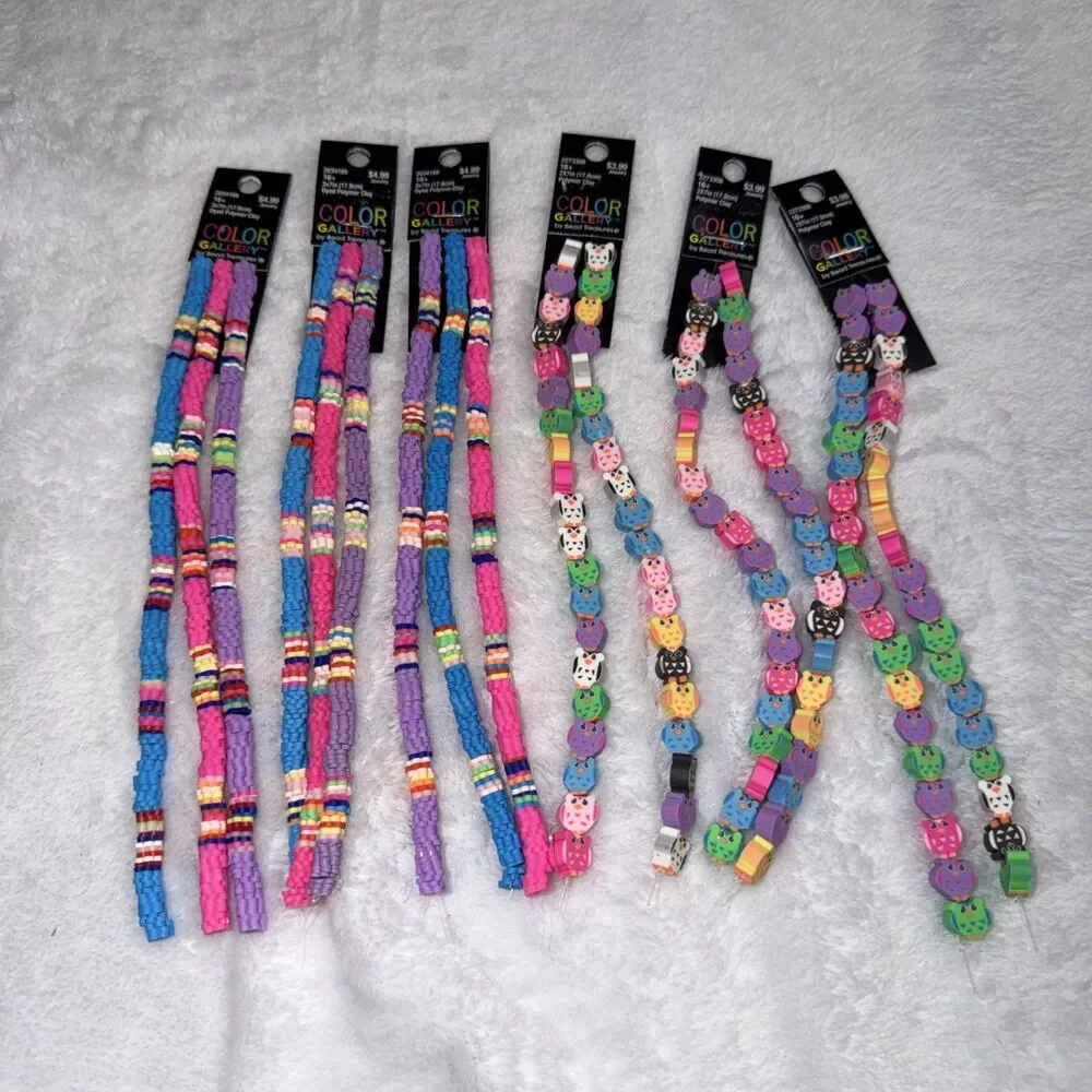 Vinyl Disc Beads 15 full strands of 200+ beads per strand New By Color Gallery